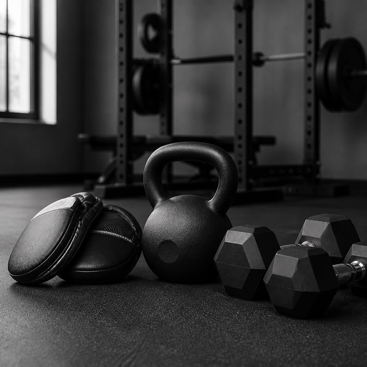 MMA pads, weights, and training equipment